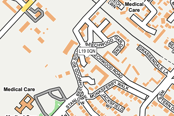 L19 0QN map - OS OpenMap – Local (Ordnance Survey) L19 0QN map - OS OpenMap – Local (Ordnance Survey)