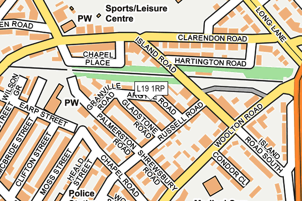 L19 1RP map - OS OpenMap – Local (Ordnance Survey) L19 1RP map - OS OpenMap – Local (Ordnance Survey)