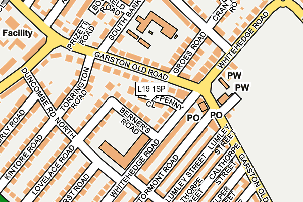 L19 1SP map - OS OpenMap – Local (Ordnance Survey) L19 1SP map - OS OpenMap – Local (Ordnance Survey)