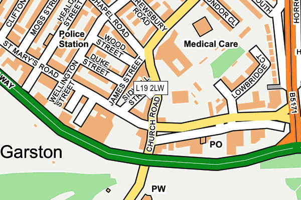 L19 2LW map - OS OpenMap – Local (Ordnance Survey) L19 2LW map - OS OpenMap – Local (Ordnance Survey)