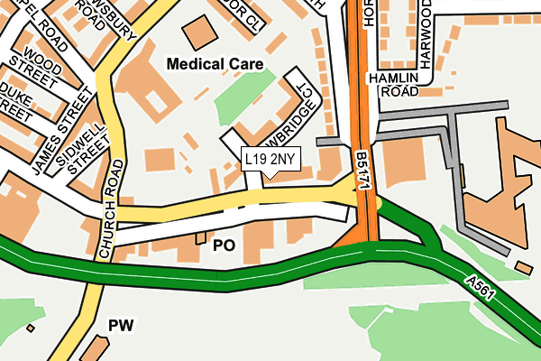 L19 2NY map - OS OpenMap – Local (Ordnance Survey) L19 2NY map - OS OpenMap – Local (Ordnance Survey)