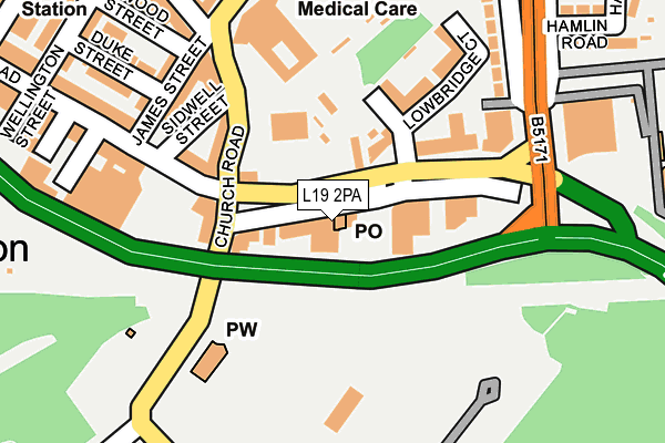 L19 2PA map - OS OpenMap – Local (Ordnance Survey) L19 2PA map - OS OpenMap – Local (Ordnance Survey)