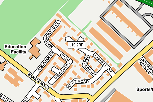 L19 2RP map - OS OpenMap – Local (Ordnance Survey) L19 2RP map - OS OpenMap – Local (Ordnance Survey)