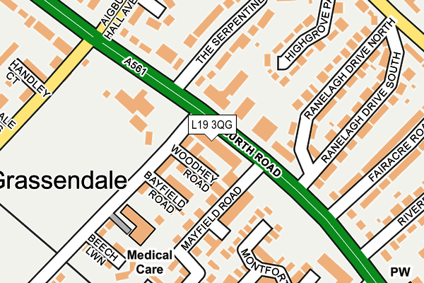 L19 3QG map - OS OpenMap – Local (Ordnance Survey) L19 3QG map - OS OpenMap – Local (Ordnance Survey)