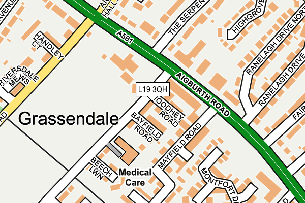 L19 3QH map - OS OpenMap – Local (Ordnance Survey) L19 3QH map - OS OpenMap – Local (Ordnance Survey)