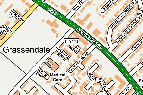 L19 3QJ map - OS OpenMap – Local (Ordnance Survey) L19 3QJ map - OS OpenMap – Local (Ordnance Survey)