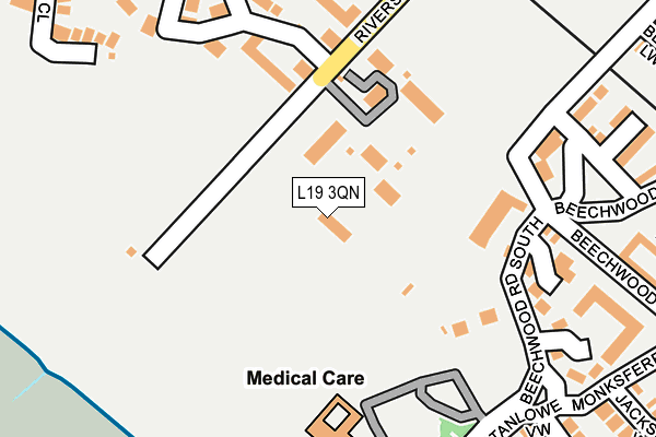 L19 3QN map - OS OpenMap – Local (Ordnance Survey) L19 3QN map - OS OpenMap – Local (Ordnance Survey)