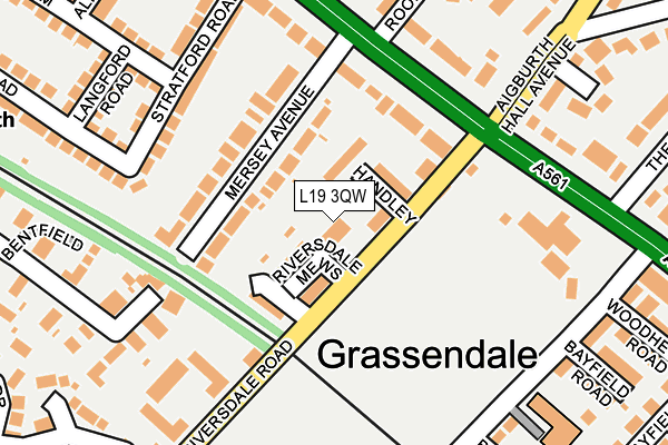 L19 3QW map - OS OpenMap – Local (Ordnance Survey) L19 3QW map - OS OpenMap – Local (Ordnance Survey)