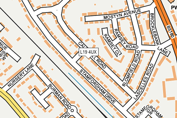 L19 4UX map - OS OpenMap – Local (Ordnance Survey) L19 4UX map - OS OpenMap – Local (Ordnance Survey)
