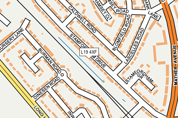 L19 4XF map - OS OpenMap – Local (Ordnance Survey) L19 4XF map - OS OpenMap – Local (Ordnance Survey)