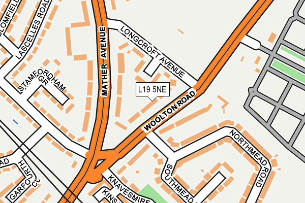 L19 5NE map - OS OpenMap – Local (Ordnance Survey) L19 5NE map - OS OpenMap – Local (Ordnance Survey)