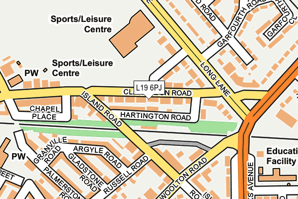 L19 6PJ map - OS OpenMap – Local (Ordnance Survey) L19 6PJ map - OS OpenMap – Local (Ordnance Survey)