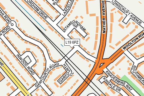 L19 6PZ map - OS OpenMap – Local (Ordnance Survey) L19 6PZ map - OS OpenMap – Local (Ordnance Survey)