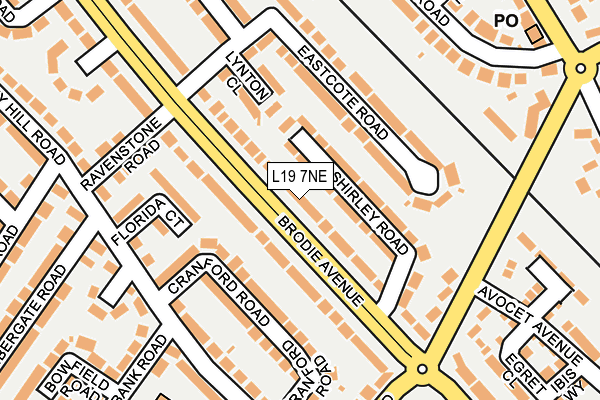 L19 7NE map - OS OpenMap – Local (Ordnance Survey) L19 7NE map - OS OpenMap – Local (Ordnance Survey)