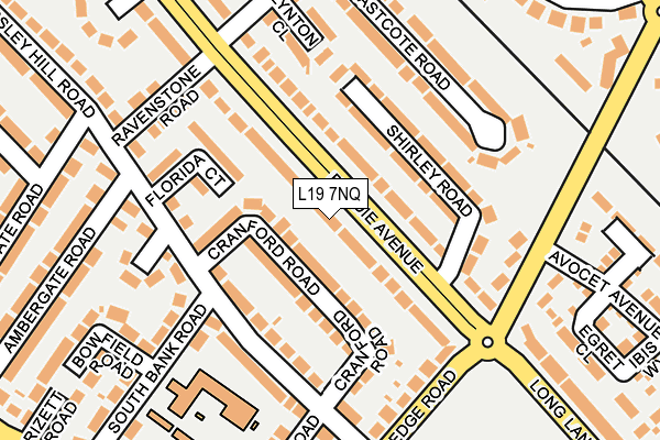 L19 7NQ map - OS OpenMap – Local (Ordnance Survey) L19 7NQ map - OS OpenMap – Local (Ordnance Survey)