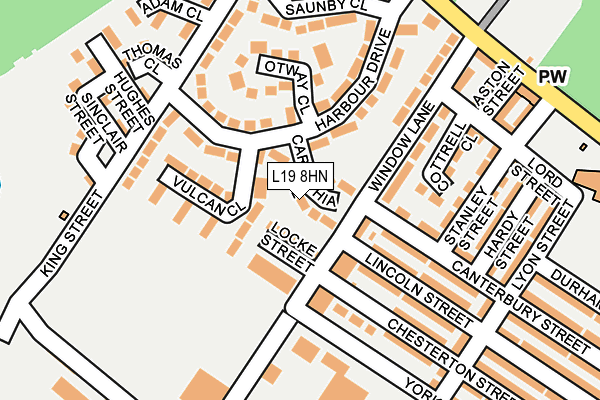 L19 8HN map - OS OpenMap – Local (Ordnance Survey) L19 8HN map - OS OpenMap – Local (Ordnance Survey)