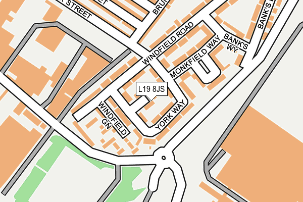 L19 8JS map - OS OpenMap – Local (Ordnance Survey) L19 8JS map - OS OpenMap – Local (Ordnance Survey)