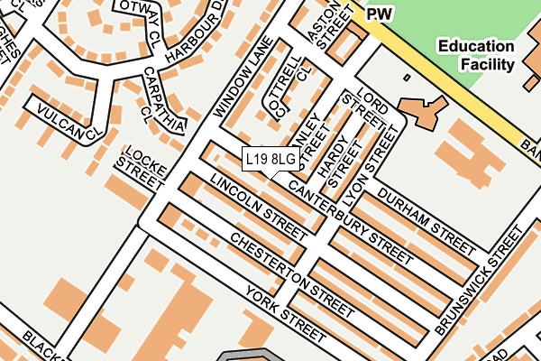 L19 8LG map - OS OpenMap – Local (Ordnance Survey) L19 8LG map - OS OpenMap – Local (Ordnance Survey)