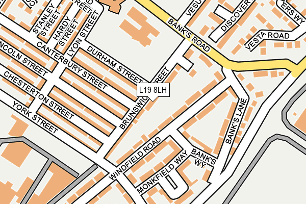 L19 8LH map - OS OpenMap – Local (Ordnance Survey) L19 8LH map - OS OpenMap – Local (Ordnance Survey)