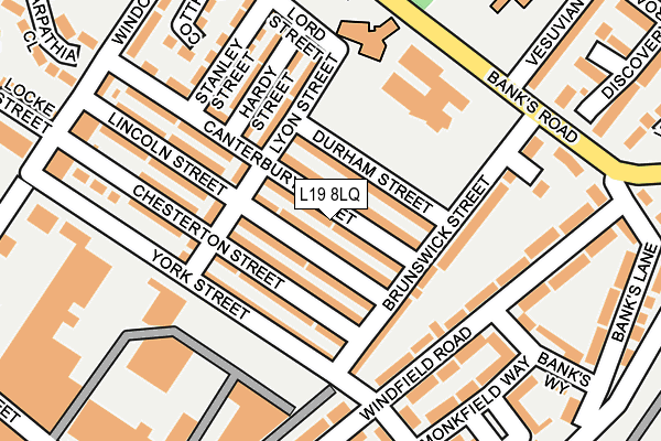 L19 8LQ map - OS OpenMap – Local (Ordnance Survey) L19 8LQ map - OS OpenMap – Local (Ordnance Survey)