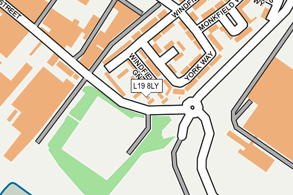 L19 8LY map - OS OpenMap – Local (Ordnance Survey) L19 8LY map - OS OpenMap – Local (Ordnance Survey)