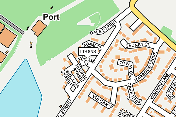 L19 8NS map - OS OpenMap – Local (Ordnance Survey)