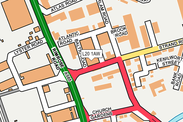 L20 1AW map - OS OpenMap – Local (Ordnance Survey) L20 1AW map - OS OpenMap – Local (Ordnance Survey)