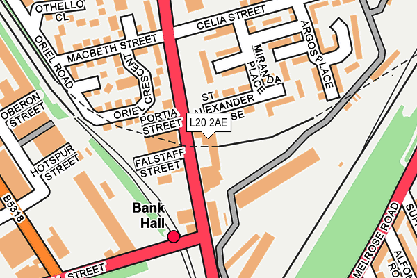 L20 2AE map - OS OpenMap – Local (Ordnance Survey) L20 2AE map - OS OpenMap – Local (Ordnance Survey)