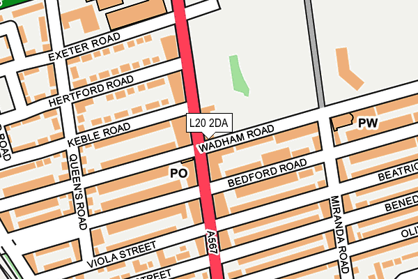 L20 2DA map - OS OpenMap – Local (Ordnance Survey) L20 2DA map - OS OpenMap – Local (Ordnance Survey)