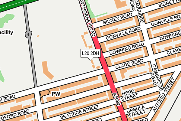 L20 2DH map - OS OpenMap – Local (Ordnance Survey) L20 2DH map - OS OpenMap – Local (Ordnance Survey)