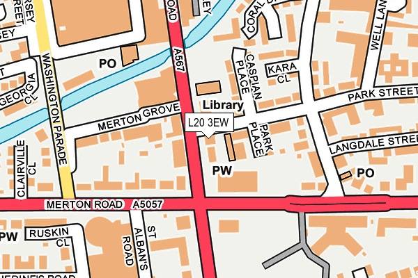 L20 3EW map - OS OpenMap – Local (Ordnance Survey) L20 3EW map - OS OpenMap – Local (Ordnance Survey)