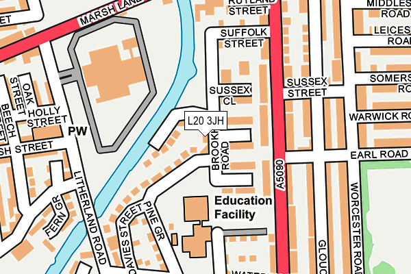 L20 3JH map - OS OpenMap – Local (Ordnance Survey) L20 3JH map - OS OpenMap – Local (Ordnance Survey)