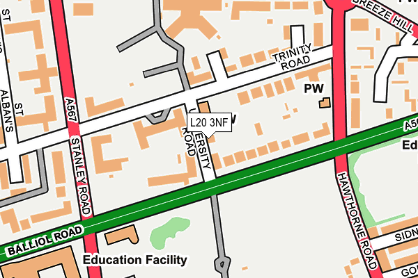 L20 3NF map - OS OpenMap – Local (Ordnance Survey) L20 3NF map - OS OpenMap – Local (Ordnance Survey)