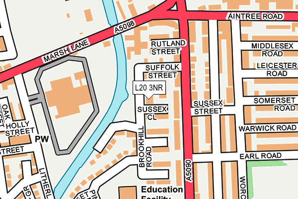 L20 3NR map - OS OpenMap – Local (Ordnance Survey) L20 3NR map - OS OpenMap – Local (Ordnance Survey)