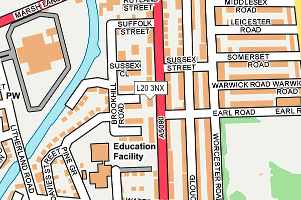 L20 3NX map - OS OpenMap – Local (Ordnance Survey) L20 3NX map - OS OpenMap – Local (Ordnance Survey)