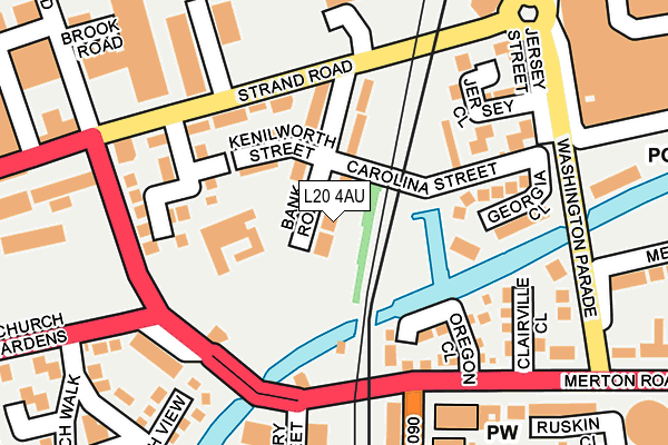 L20 4AU map - OS OpenMap – Local (Ordnance Survey) L20 4AU map - OS OpenMap – Local (Ordnance Survey)