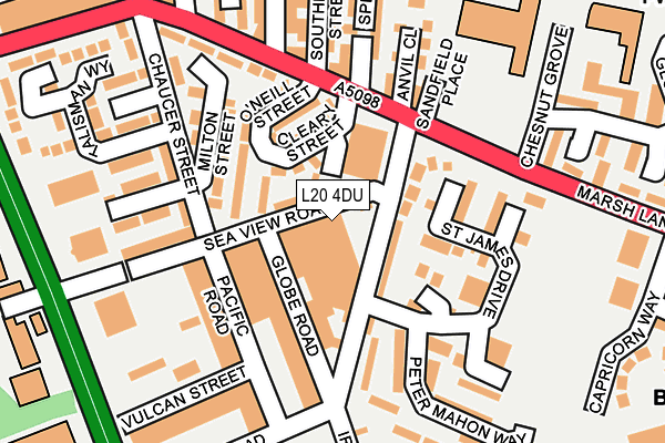 L20 4DU map - OS OpenMap – Local (Ordnance Survey) L20 4DU map - OS OpenMap – Local (Ordnance Survey)