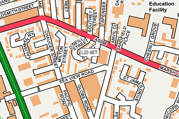 L20 4ET map - OS OpenMap – Local (Ordnance Survey) L20 4ET map - OS OpenMap – Local (Ordnance Survey)