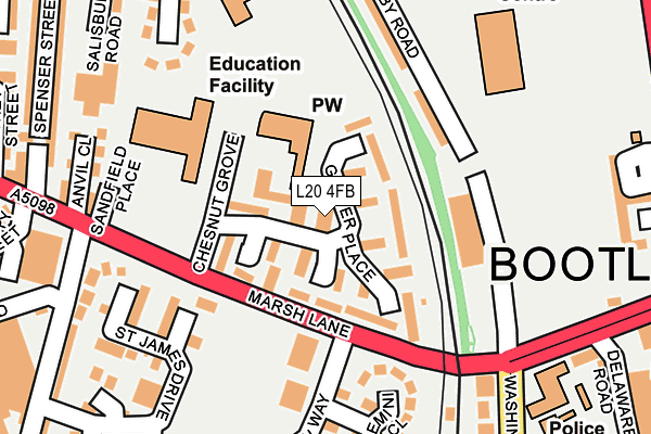 L20 4FB map - OS OpenMap – Local (Ordnance Survey) L20 4FB map - OS OpenMap – Local (Ordnance Survey)