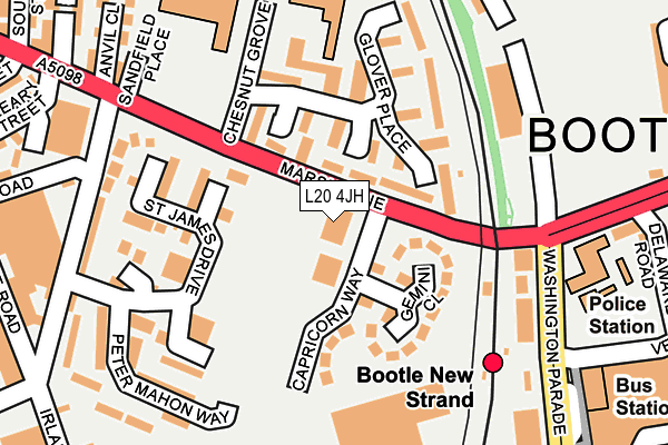 L20 4JH map - OS OpenMap – Local (Ordnance Survey) L20 4JH map - OS OpenMap – Local (Ordnance Survey)