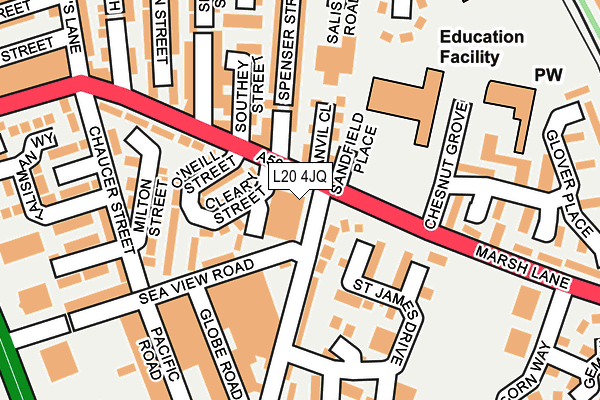 L20 4JQ map - OS OpenMap – Local (Ordnance Survey) L20 4JQ map - OS OpenMap – Local (Ordnance Survey)
