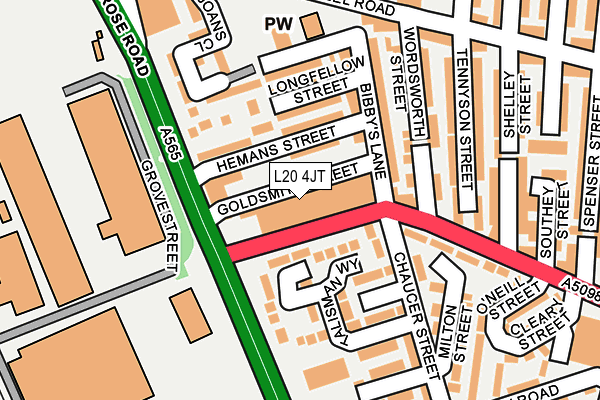 L20 4JT map - OS OpenMap – Local (Ordnance Survey) L20 4JT map - OS OpenMap – Local (Ordnance Survey)