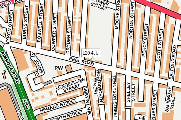 L20 4JU map - OS OpenMap – Local (Ordnance Survey) L20 4JU map - OS OpenMap – Local (Ordnance Survey)