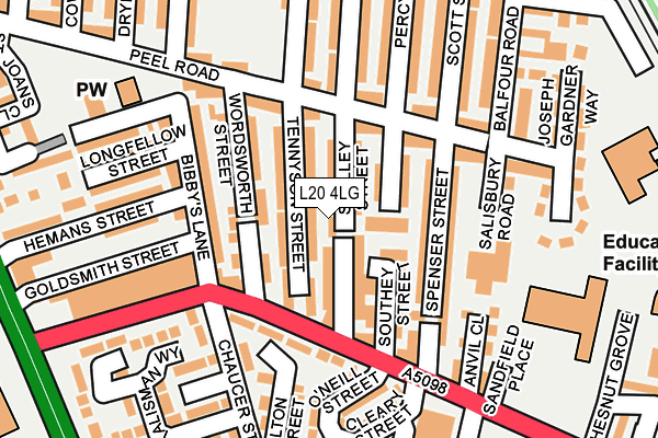 L20 4LG map - OS OpenMap – Local (Ordnance Survey) L20 4LG map - OS OpenMap – Local (Ordnance Survey)