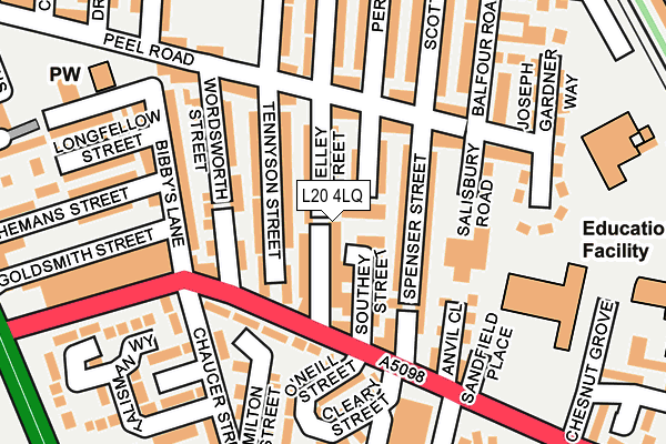 L20 4LQ map - OS OpenMap – Local (Ordnance Survey) L20 4LQ map - OS OpenMap – Local (Ordnance Survey)