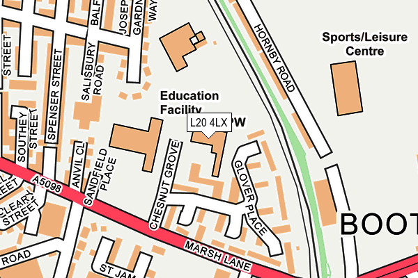 L20 4LX map - OS OpenMap – Local (Ordnance Survey)