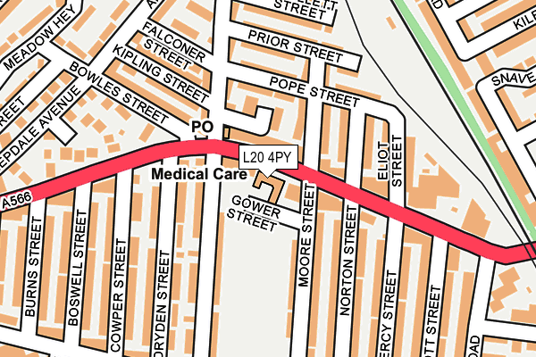 L20 4PY map - OS OpenMap – Local (Ordnance Survey) L20 4PY map - OS OpenMap – Local (Ordnance Survey)
