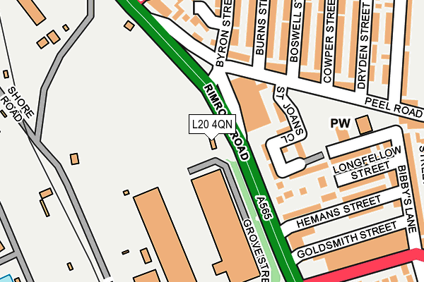 L20 4QN map - OS OpenMap – Local (Ordnance Survey) L20 4QN map - OS OpenMap – Local (Ordnance Survey)