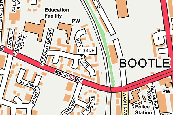 L20 4QR map - OS OpenMap – Local (Ordnance Survey) L20 4QR map - OS OpenMap – Local (Ordnance Survey)