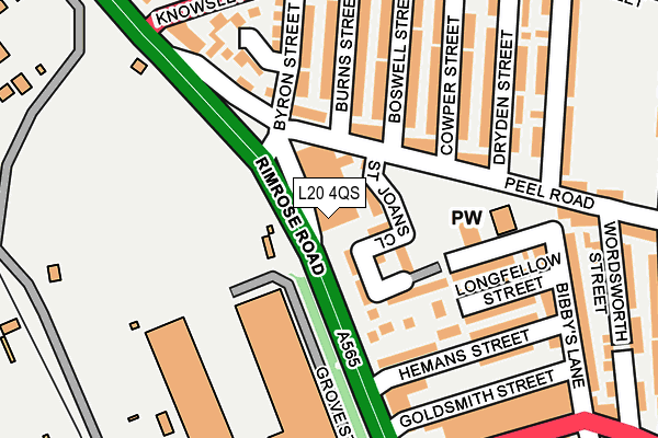 L20 4QS map - OS OpenMap – Local (Ordnance Survey) L20 4QS map - OS OpenMap – Local (Ordnance Survey)
